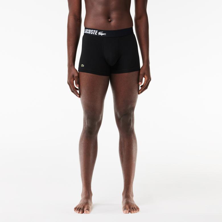 Lacoste Erkek Baskılı 3'lü Siyah Boxer