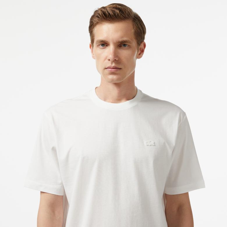 Lacoste Erkek Loose Fit Bisiklet Yaka Beyaz T-Shirt