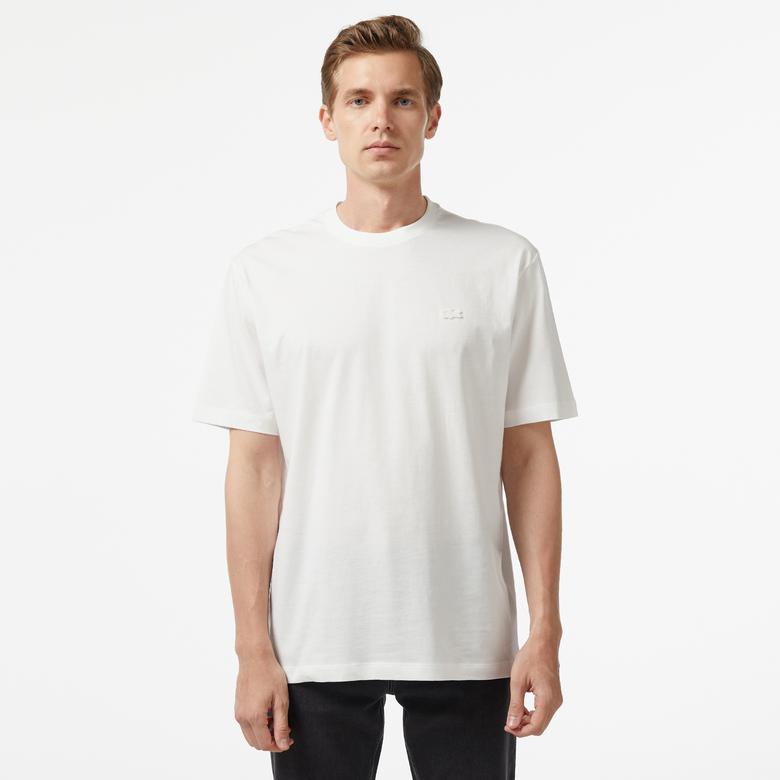 Lacoste Erkek Loose Fit Bisiklet Yaka Beyaz T-Shirt
