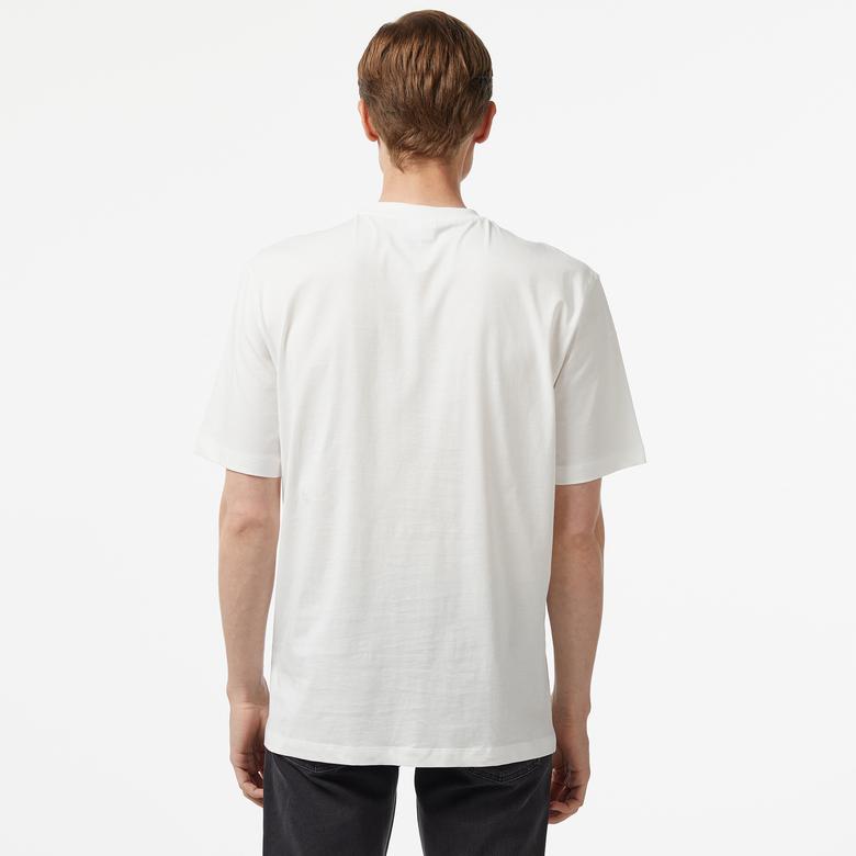 Lacoste Erkek Loose Fit Bisiklet Yaka Beyaz T-Shirt