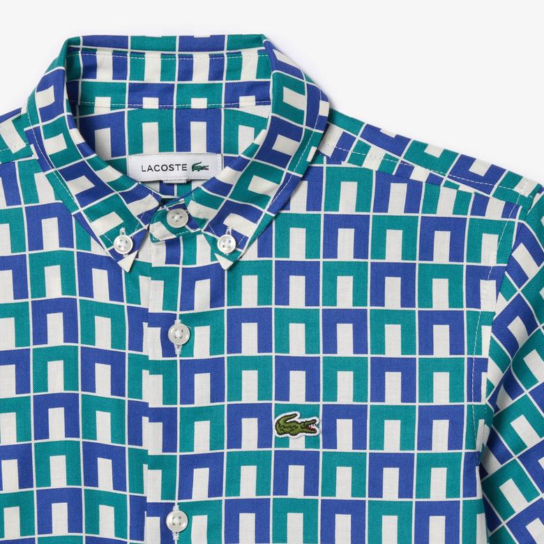 Lacoste Monogram Çocuk Renkli Gömlek