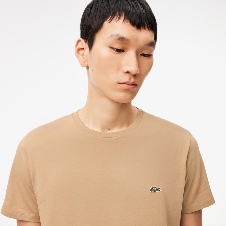 Lacoste Erkek Regular Fit Bisiklet Yaka Bej T-Shirt