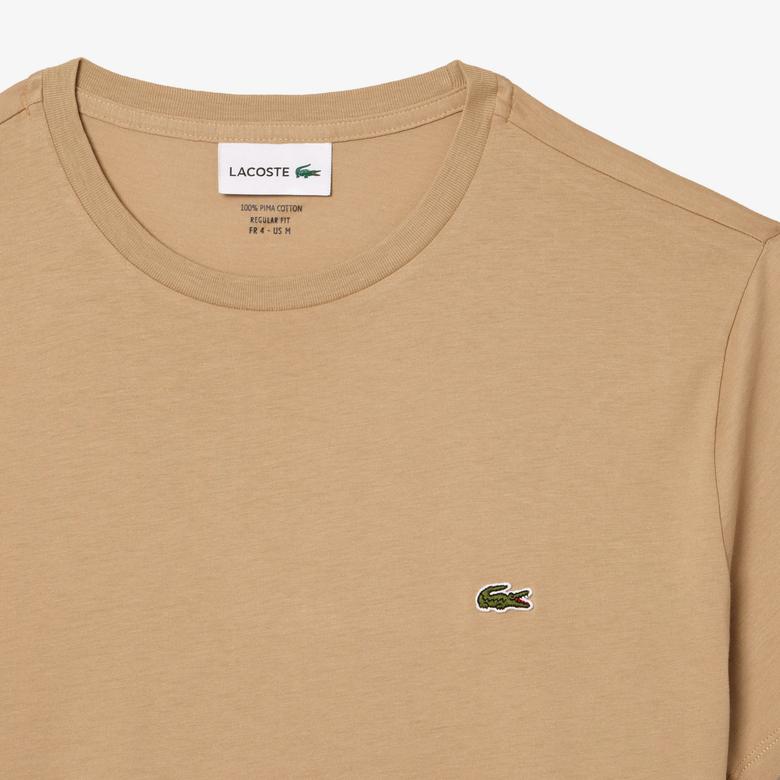 Lacoste Erkek Regular Fit Bisiklet Yaka Bej T-Shirt