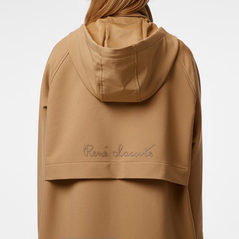 Lacoste Kadın Relaxed Fit Kapüşonlu Kahverengi Mont