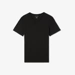 Lacoste Erkek Slim Fit V Yaka 3'lü Siyah Atlet
