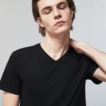 Lacoste Erkek Slim Fit V Yaka 3'lü Siyah Atlet