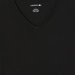 Lacoste Erkek Slim Fit V Yaka 3'lü Siyah Atlet