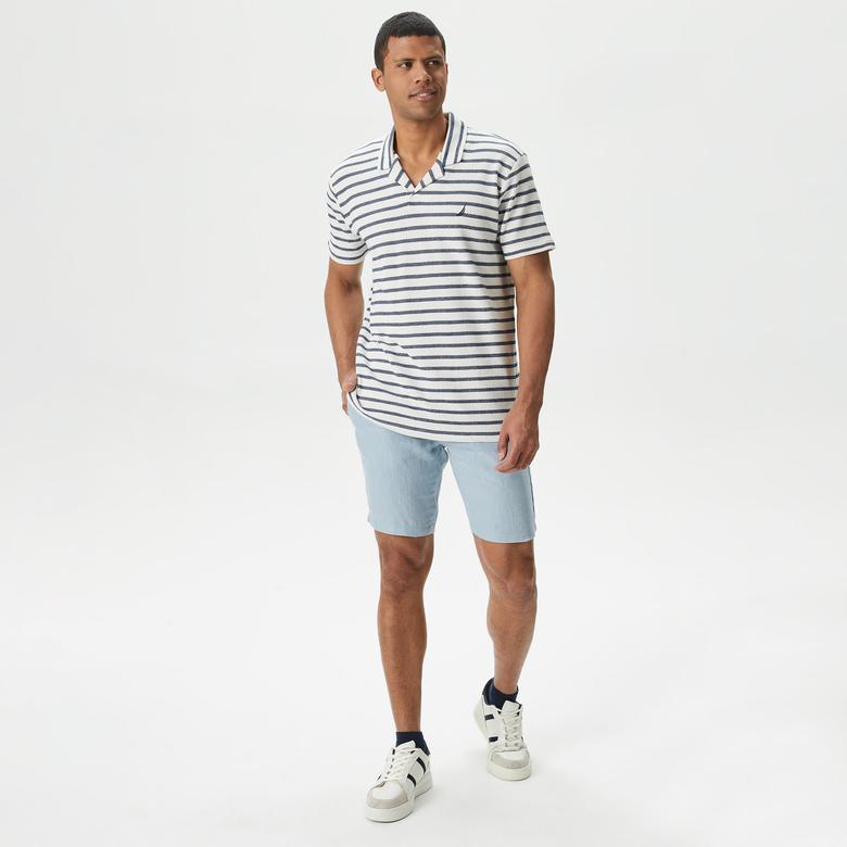Nautica Erkek Lacivert Classic Fit Kısa Kollu Çizgili Polo