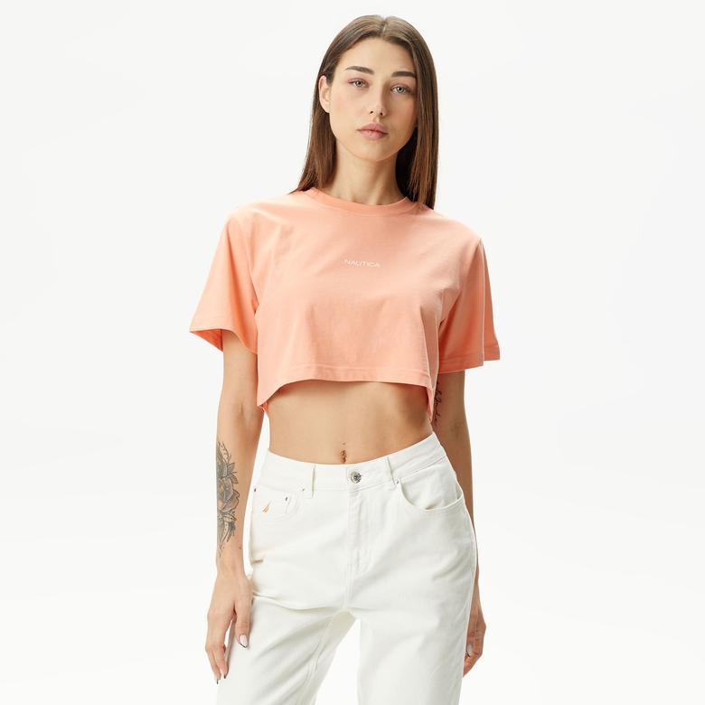 Nautica Kadın Turuncu Relaxed Fit T-Shirt