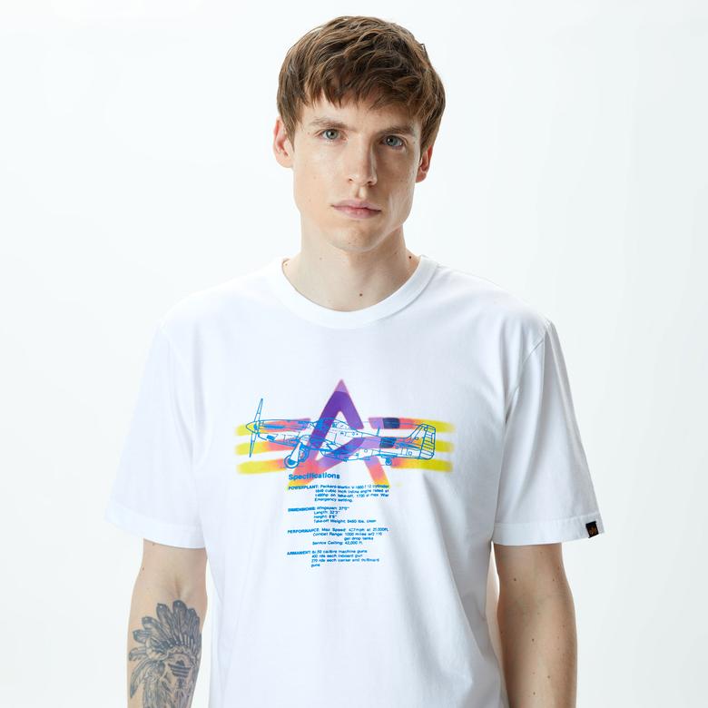 Alpha Industries Alpha Gradient Unisex Beyaz T-Shirt