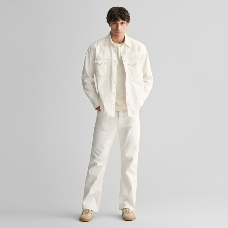 GANT Erkek Bej Relaxed Fit Klasik Yaka Gömlek
