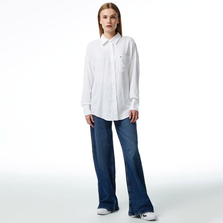 Tommy Hilfiger Kadın Beyaz Gömlek