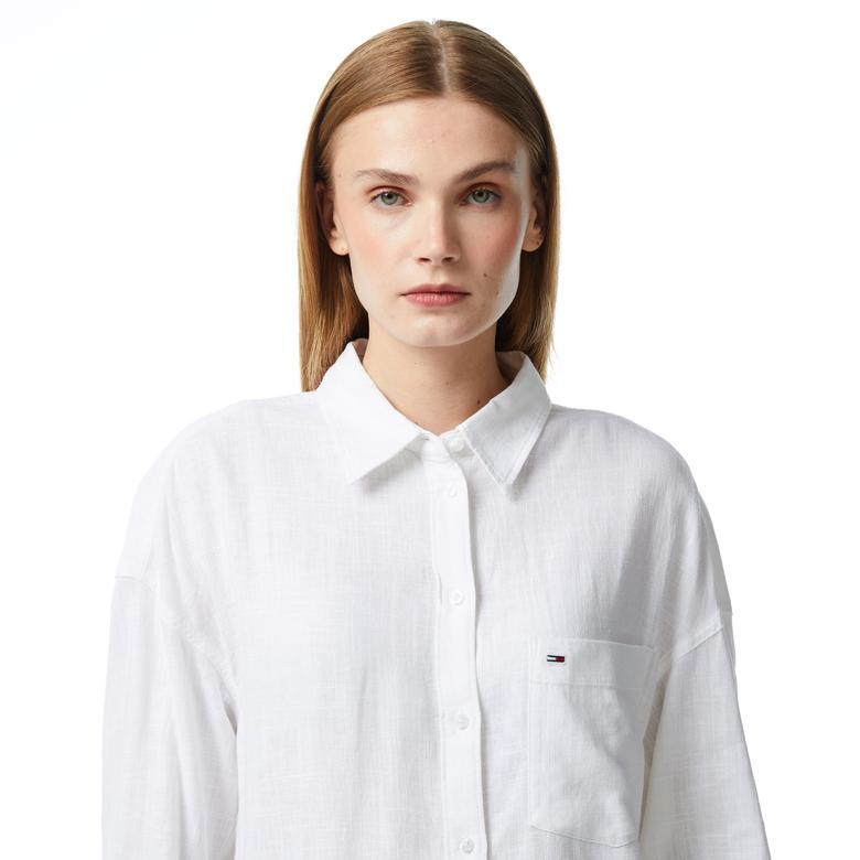 Tommy Hilfiger Kadın Beyaz Gömlek