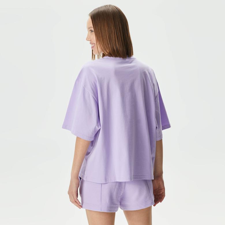 Les Benjamins Essential 303 Kadın Mor T-Shirt