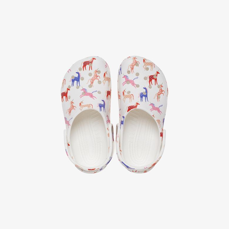 Crocs Classic Character Print K Çocuk Beyaz Terlik
