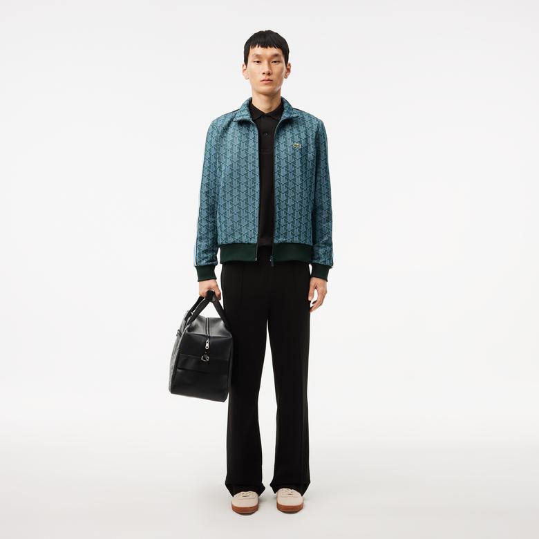 Lacoste Erkek Regular Fit Fermuarlı Monogram Yeşil Sweatshirt