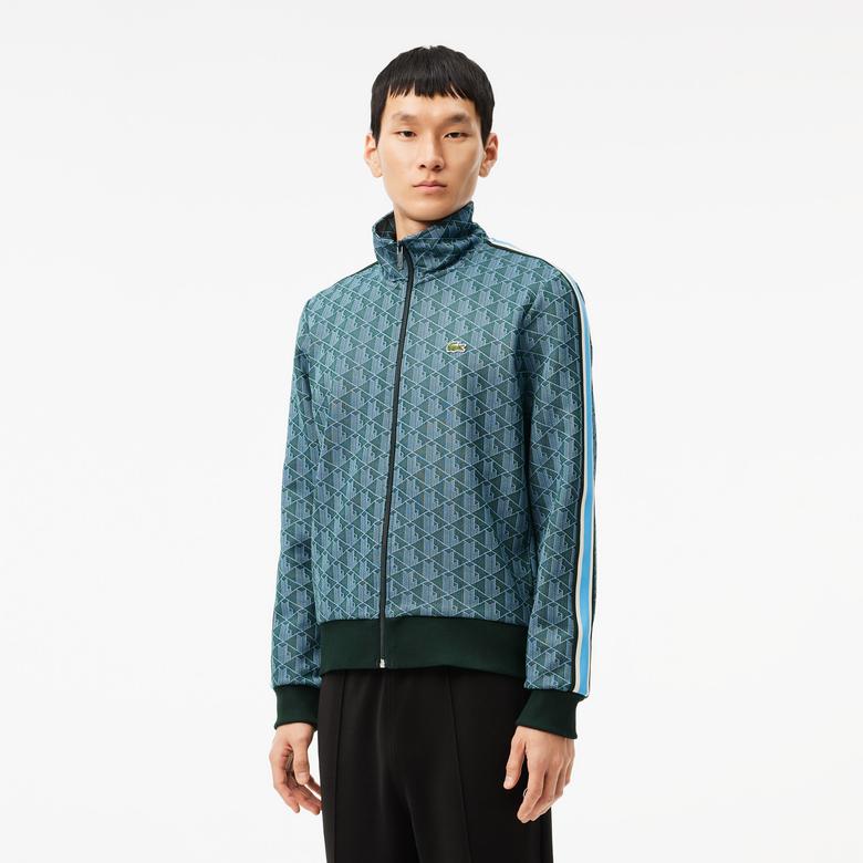 Lacoste Erkek Regular Fit Fermuarlı Monogram Yeşil Sweatshirt
