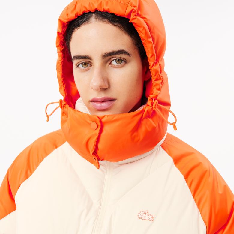 Lacoste Oversize Fit Kadın Bej Mont