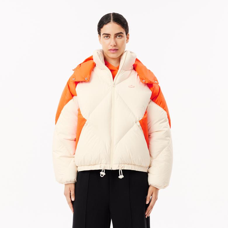 Lacoste Oversize Fit Kadın Bej Mont
