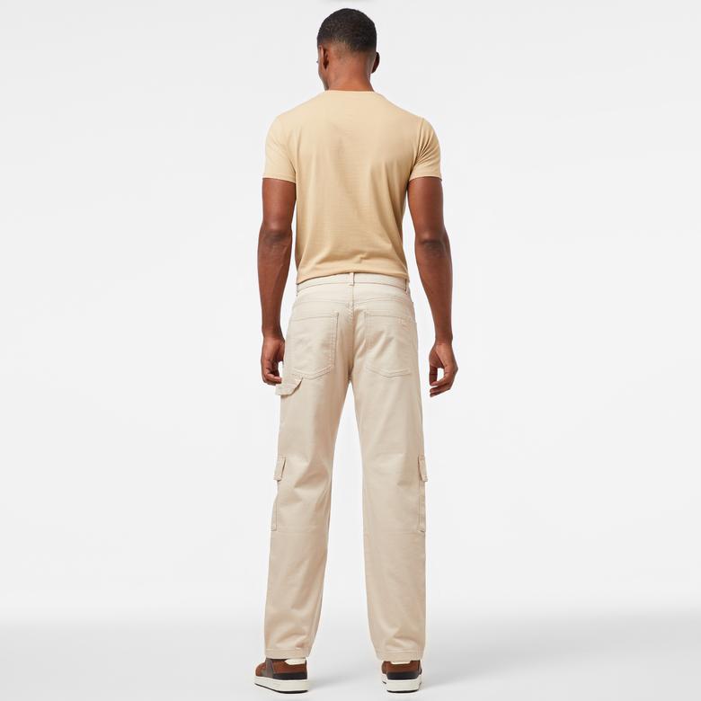 Lacoste Relaxed Fit Kargo Erkek Krem Pantolon