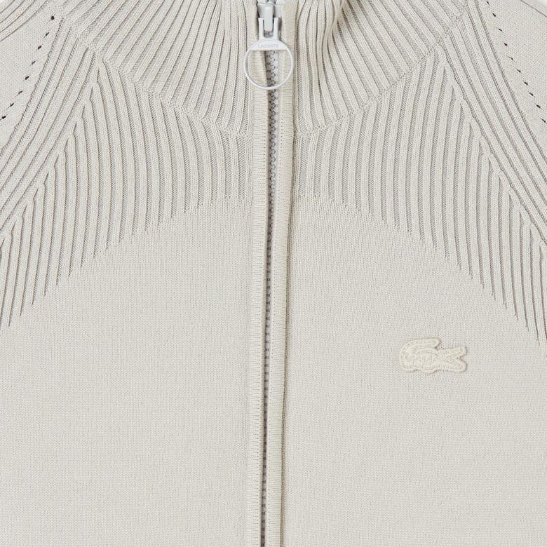 Lacoste Kadın Slim Fit Uzun Kollu Yarım Fermuarlı Gri Elbise