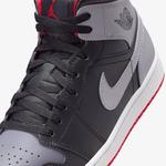 Jordan Air 1 Mid Erkek Siyah/Gri/Kırmızı Spor Ayakkabı