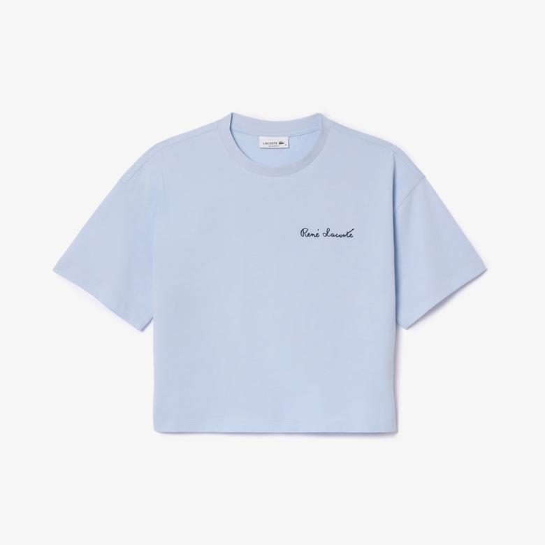 Lacoste Relaxed Fit Kadın Mavi T-Shirt