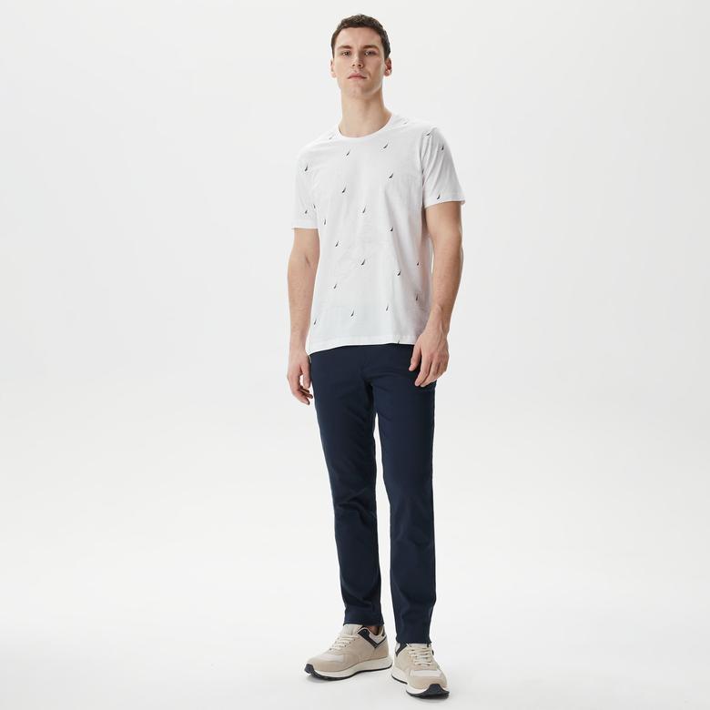 Nautica Erkek Beyaz Standart Fit T-Shirt