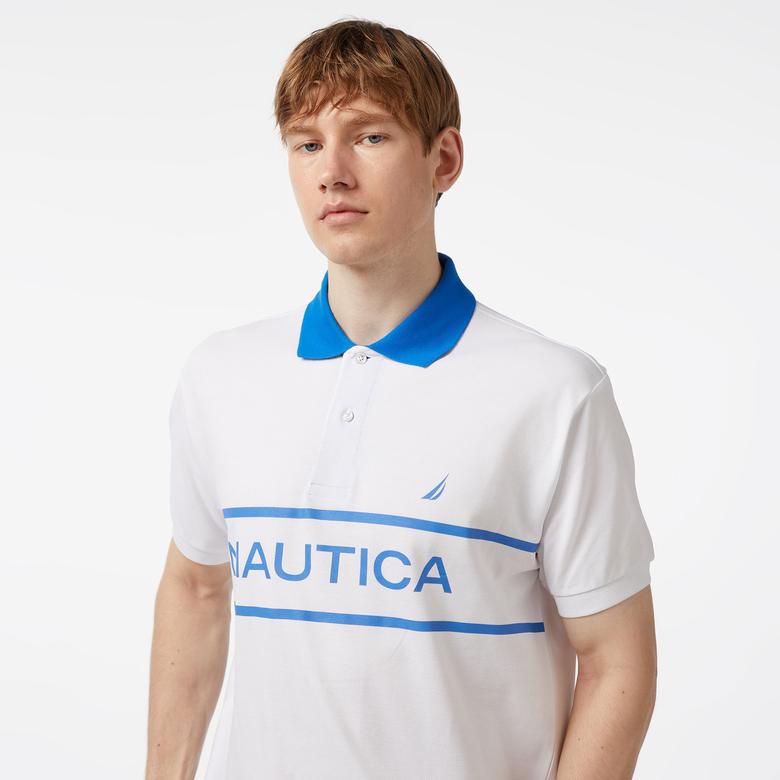 Nautica Erkek Beyaz Classic Fit Kısa Kollu Polo