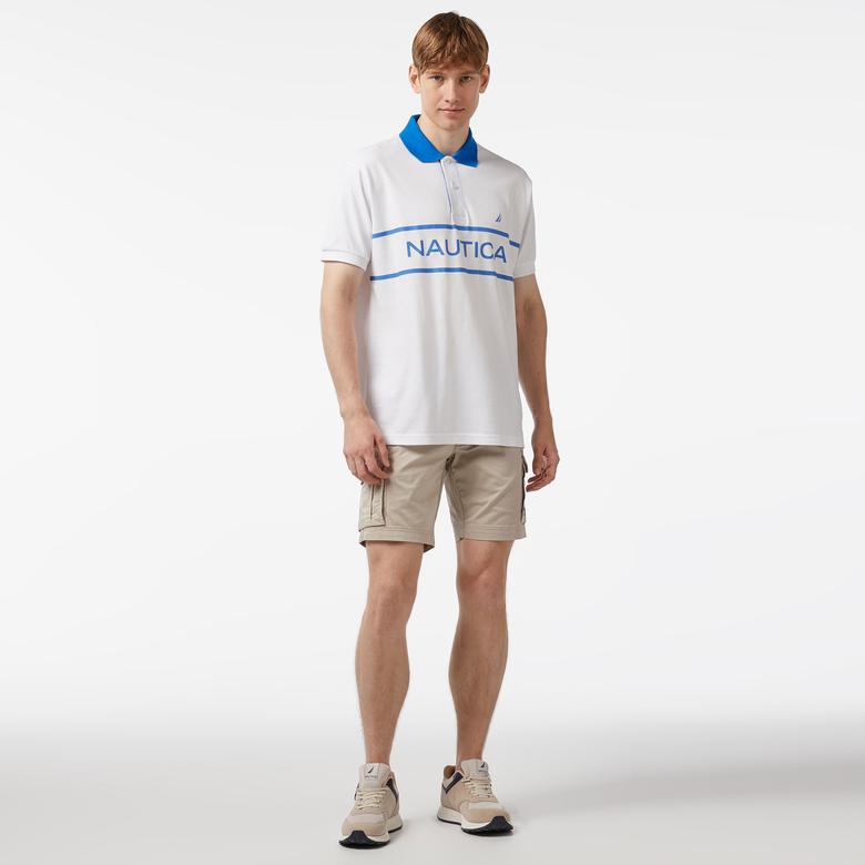 Nautica Erkek Beyaz Classic Fit Kısa Kollu Polo