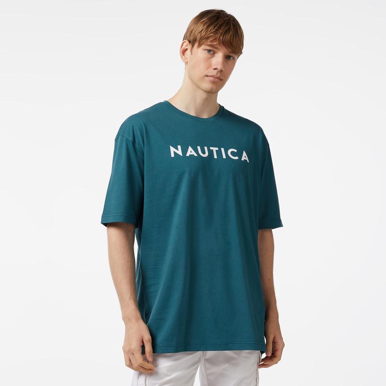 Nautica Erkek Yeşil Oversize T-Shirt