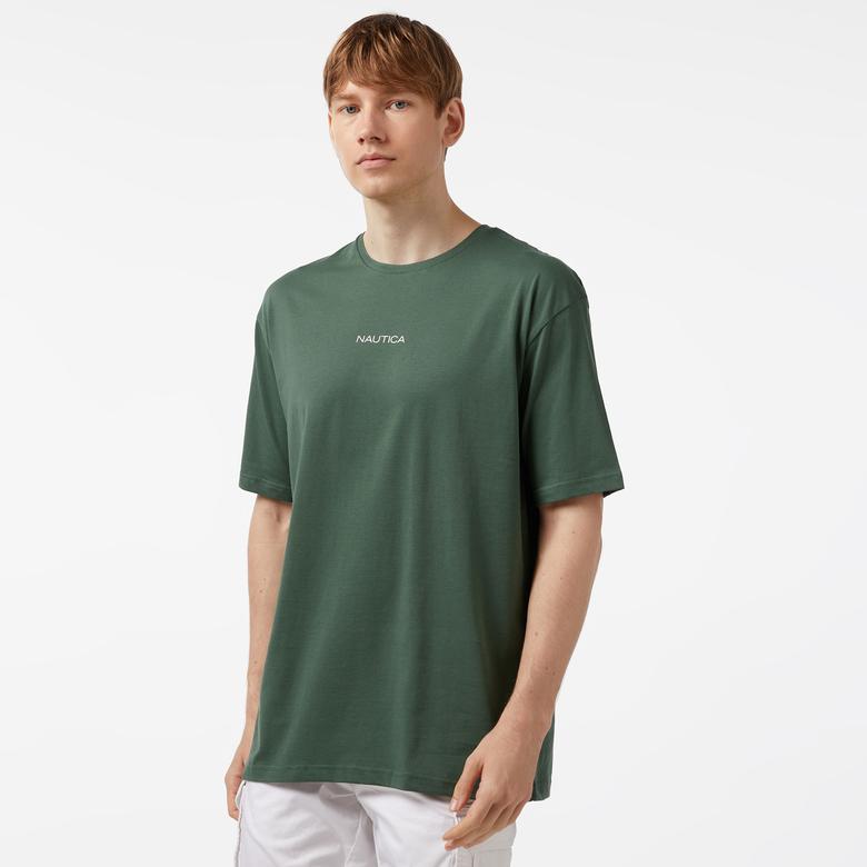 Nautica Erkek Yeşil Oversize T-Shirt