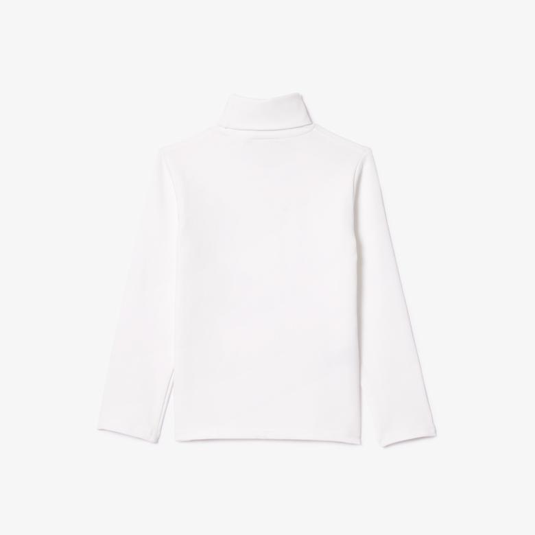 Lacoste Erkek Çocuk Uzun Kollu Boğazlı Yaka Beyaz T-Shirt
