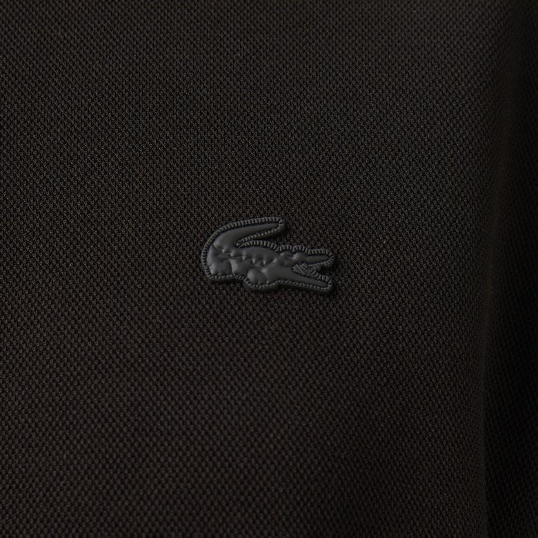 Lacoste Kadın Flare Fit Uzun Kollu Yarım Fermuarlı Yaka Siyah Elbise