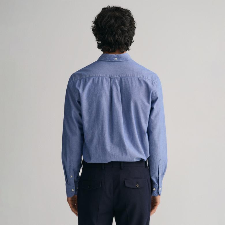 GANT Erkek Mavi Regular Fit Düğmeli Yaka Gömlek