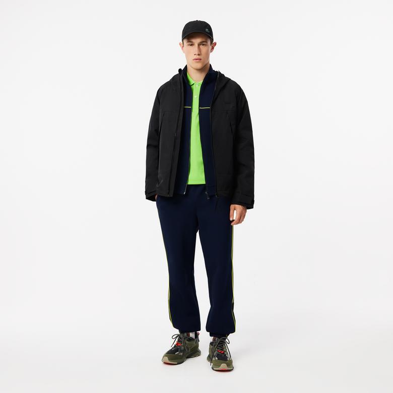 Lacoste Erkek Regular Fit Kapüşonlu Siyah Yağmurluk
