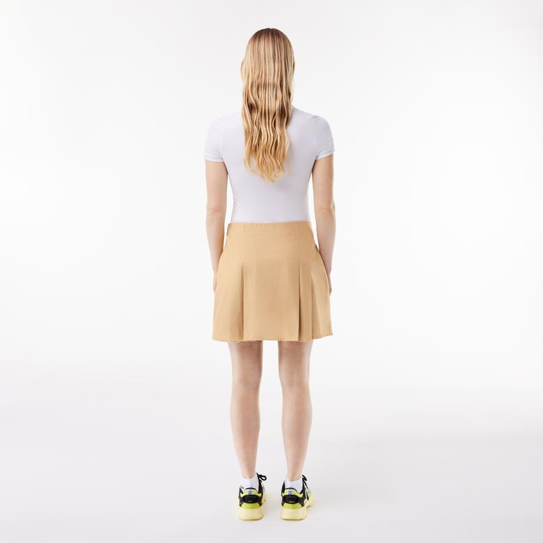 Lacoste Kadın Regular Fit Bej Etek