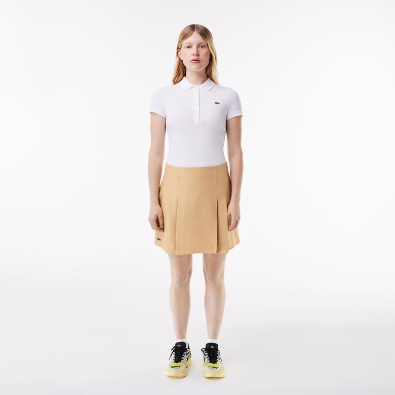 Lacoste Kadın Regular Fit Bej Etek