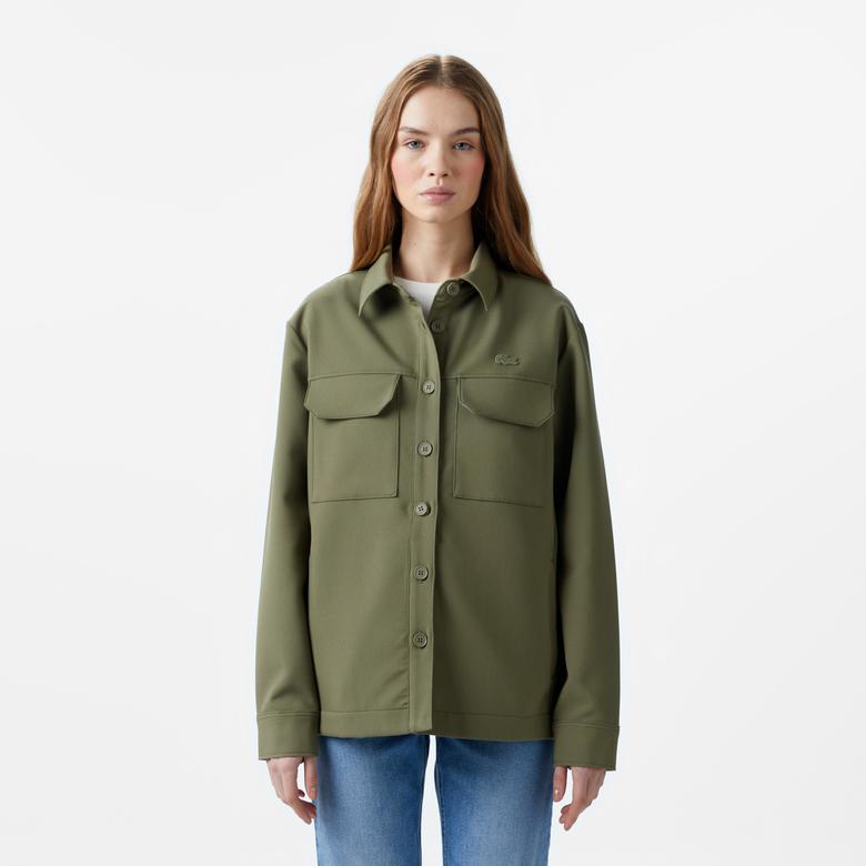 Lacoste Kadın Regular Fit Haki Gömlek