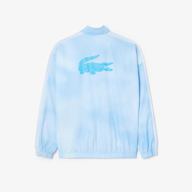 Lacoste x DANIIL MEDVEDEV Erkek Regular Fit Dik Yaka Desenli Mavi Eşofman Takımı