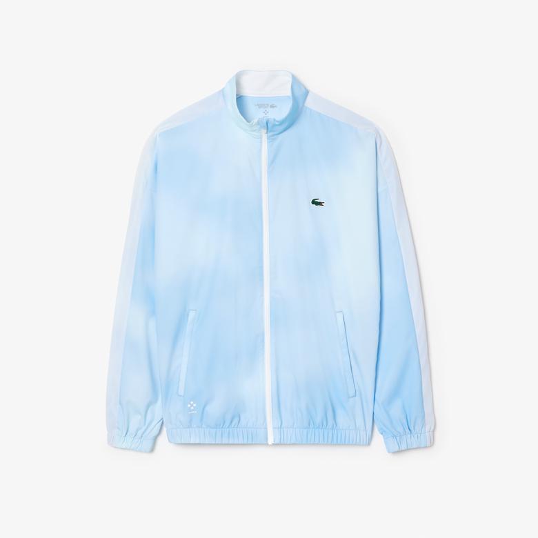 Lacoste x DANIIL MEDVEDEV Erkek Regular Fit Dik Yaka Desenli Mavi Eşofman Takımı