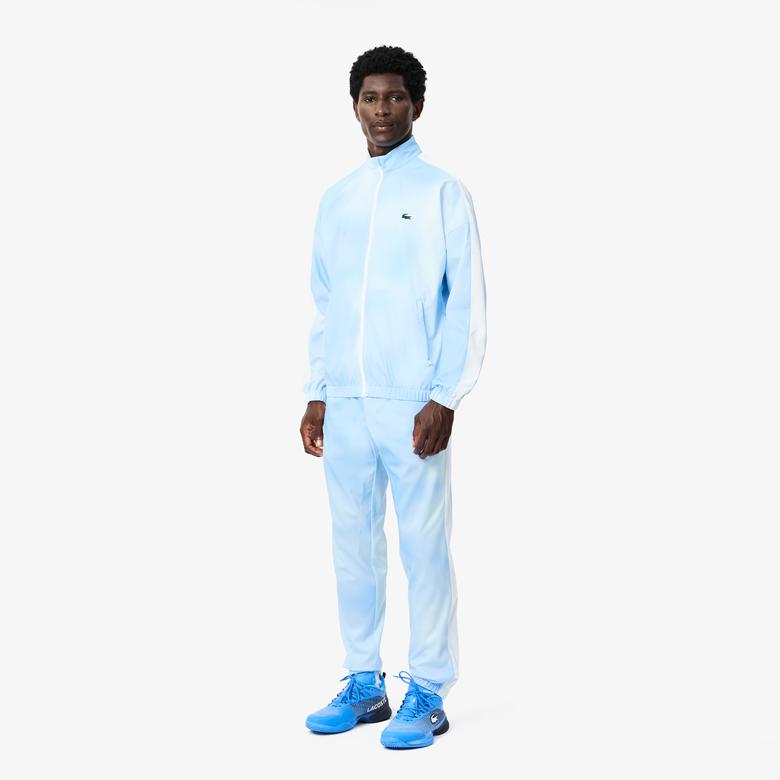 Lacoste x DANIIL MEDVEDEV Erkek Regular Fit Dik Yaka Desenli Mavi Eşofman Takımı