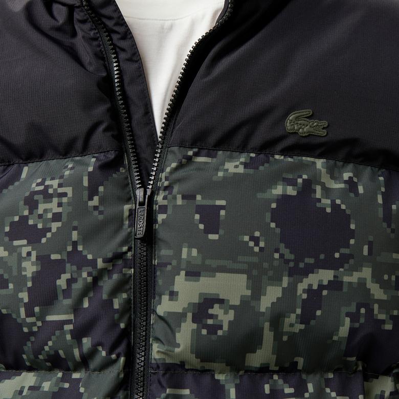 Lacoste Erkek Dik Yaka Kapitone Siyah Mont