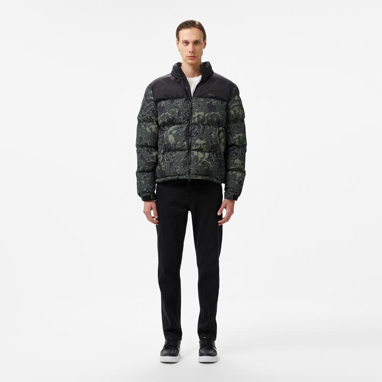 Lacoste Erkek Dik Yaka Kapitone Siyah Mont