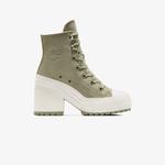 Converse Chuck 70 De Luxe Heel Unisex Haki Deri Platform Sneaker