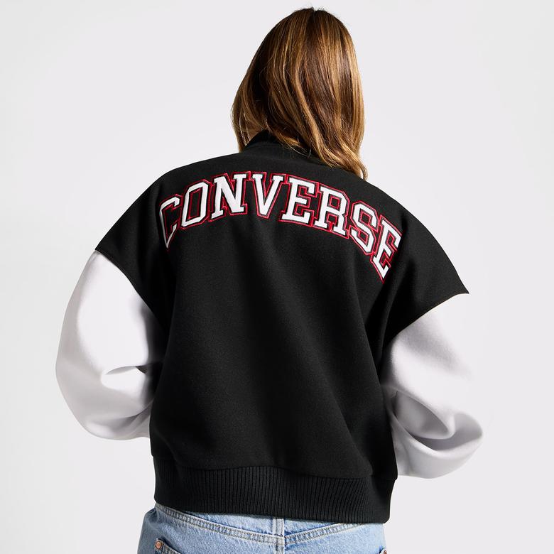 Converse Classic Kadın Dik Yaka Siyah Ceket