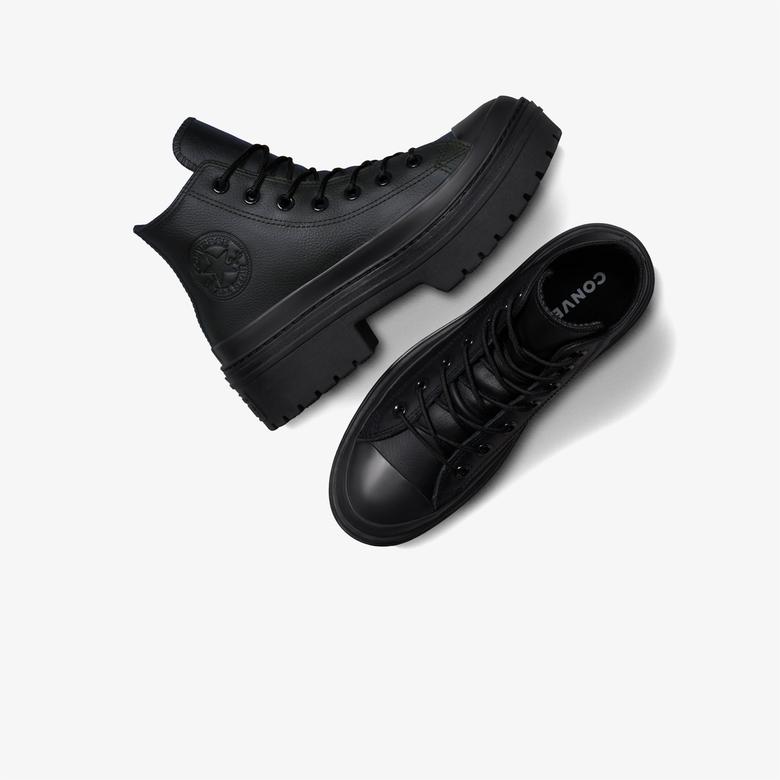Converse Chuck Taylor All Star Lugged Heel Waterproof Kadın Siyah Deri Platform Sneaker
