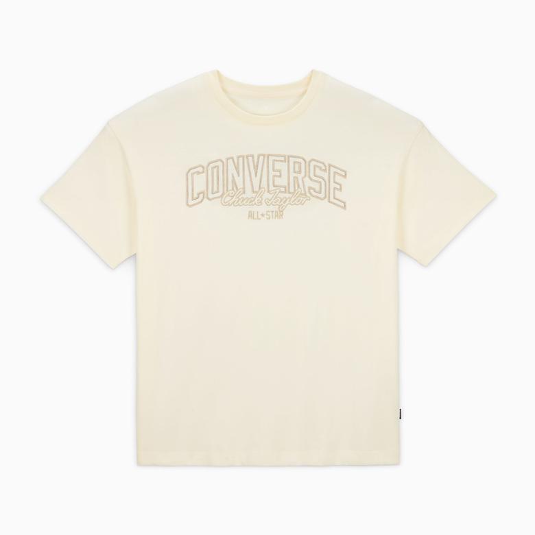 Converse Classic Kadın Baskılı Krem T-Shirt