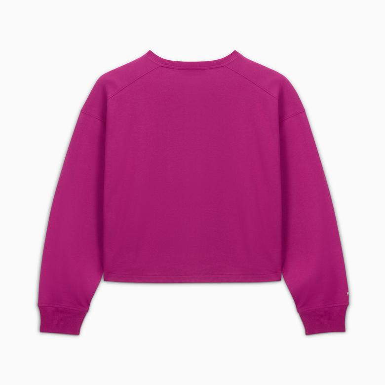 Converse Classic Kadın Baskılı Mor Sweatshirt