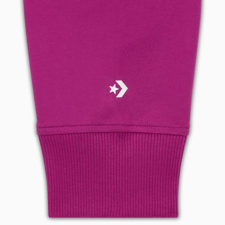 Converse Classic Kadın Baskılı Mor Sweatshirt